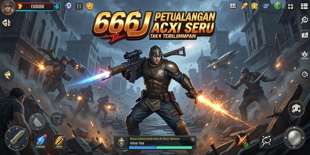 Screenshot dari pemain yang bertarung dalam 666J dengan aksi seru.