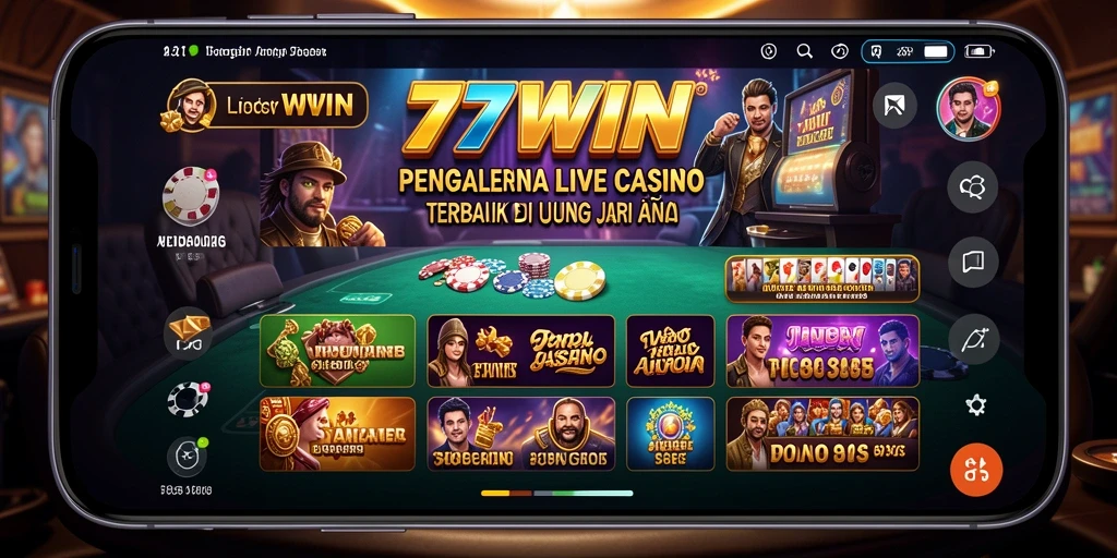 Tampilan gameplay menarik di aplikasi Live Casino 77WIN.