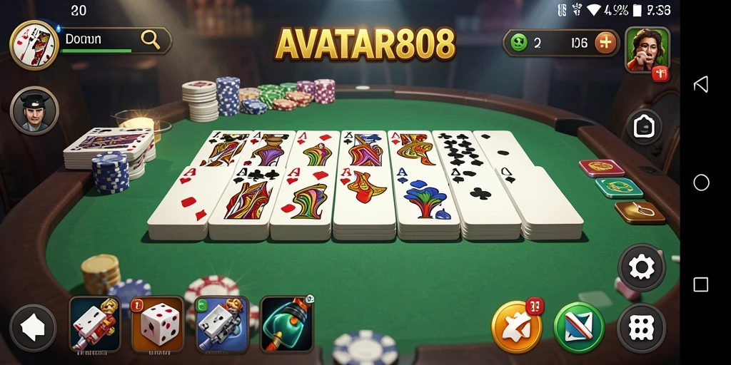 Tampilan gameplay seru dari AVATAR808 dengan berbagai mode permainan Domino.