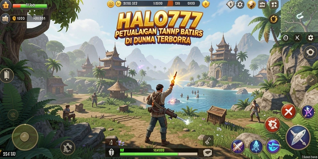 Tampilan indah dari gameplay HALO777 dalam dunia terbuka yang luas.