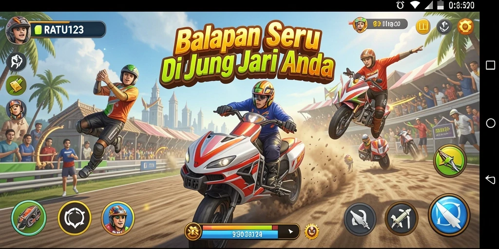 Tampilan menarik dari gameplay balapan di RATU123.